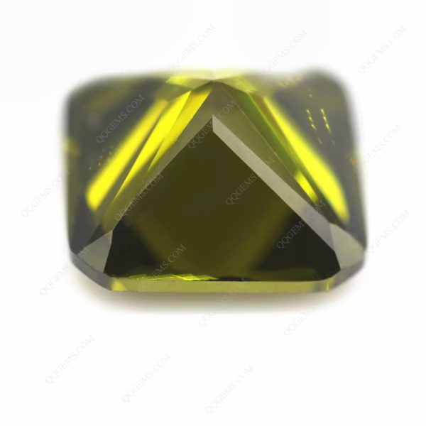 Peridot/D-peridot square Cut Corner Cubic Zirconia Loose Gemstones Synthetic square Corner Shape CZ Stones  - Image 2