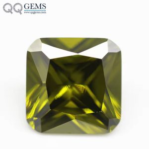 Peridot/D-peridot square Cut Corner Cubic Zirconia Loose Gemstones Synthetic square Corner Shape CZ Stones 