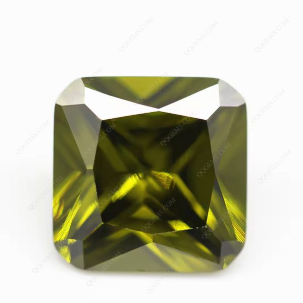 Peridot/D-peridot square Cut Corner Cubic Zirconia Loose Gemstones Synthetic square Corner Shape CZ Stones  - Image 4