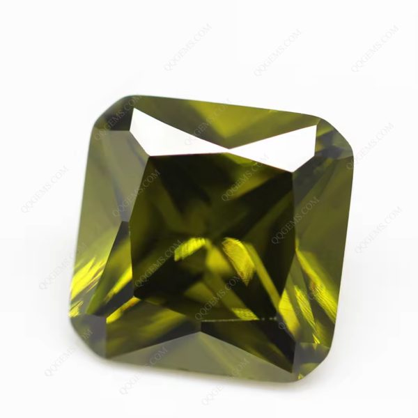 Peridot/D-peridot square Cut Corner Cubic Zirconia Loose Gemstones Synthetic square Corner Shape CZ Stones  - Image 5