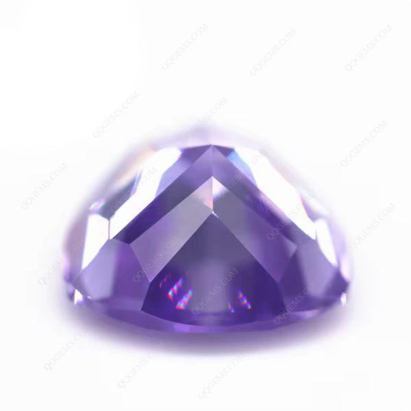 Violet/dark Violet Trillion Cut Cubic Zirconia Loose Gemstone Synthetic Machine Cut Triangle Shape - Image 2