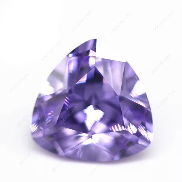 Violet/dark Violet Trillion Cut Cubic Zirconia Loose Gemstone Synthetic Machine Cut Triangle Shape - Image 3
