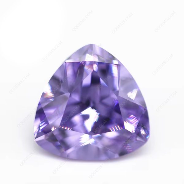 Violet/dark Violet Trillion Cut Cubic Zirconia Loose Gemstone Synthetic Machine Cut Triangle Shape - Image 5