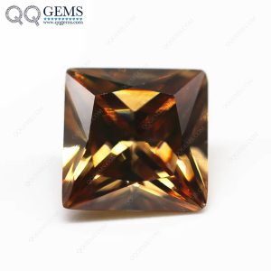 Coffee/dark Coffee Cubic Zirconia Stones Synthetic Cubic Zirconia square CZ Gems