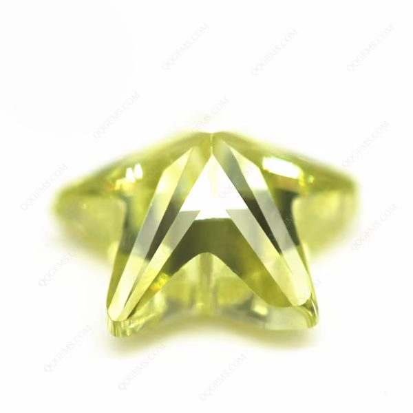 Olive Color Five Pointed Star Cubic Zirconia Loose Gemstone Synthetic Pentagram Zircon Star Cut CZ Stones  - Image 2