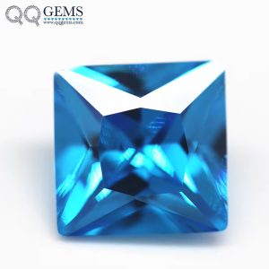 Aquamarine/aqua Blue/blue Topaz Cubic Zirconia Gemstones Synthetic square CZ Loose Stones