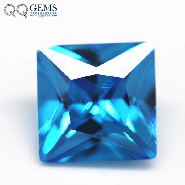 Aquamarine/aqua Blue/blue Topaz Cubic Zirconia Gemstones Synthetic square CZ Loose Stones