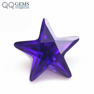 Violet/D-violet Five-pointed Star Cut Cubic Zirconia Gemstones Synthetic Machine Cut Star Shape CZ Stones 