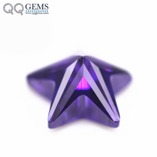 Violet/D-violet Five-pointed Star Cut Cubic Zirconia Gemstones Synthetic Machine Cut Star Shape CZ Stones  - Image 5