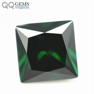 Emerald Green/dark Green Cubic Zirconia Loose Gemstones Synthetic square CZ Stones