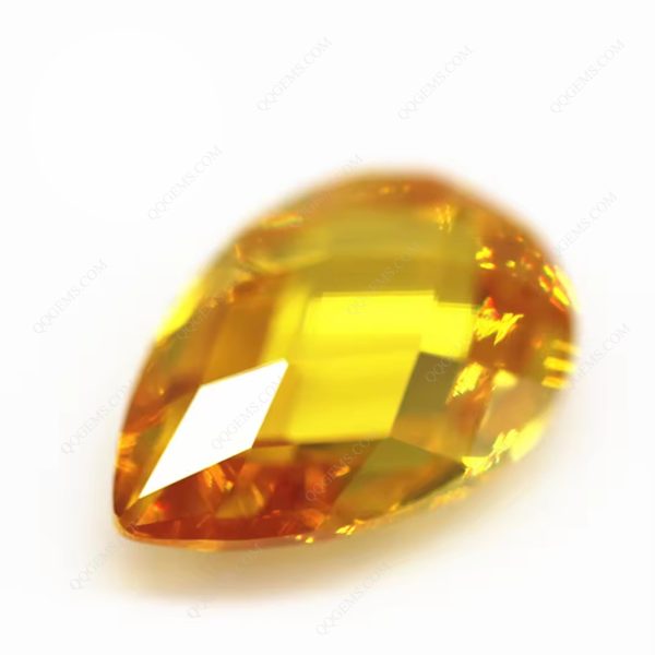 Multi Color Pear Shape Double Checker Board Cut Cubic Zirconia Gemstones Synthetic Pear Grid Cut CZ Stones - Image 3