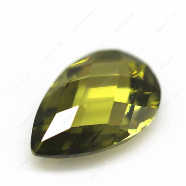 Multi Color Pear Shape Double Checker Board Cut Cubic Zirconia Gemstones Synthetic Pear Grid Cut CZ Stones - Image 7