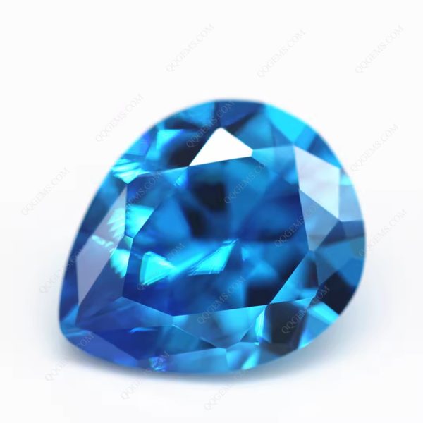 5A Grade 3*5mm-10*14mm Pear Machine Cut Aqua Blue/blue Topaz Color Cubic Zirconia Loose Gemstone Synthetic Pear Shape CZ Stones - Image 4