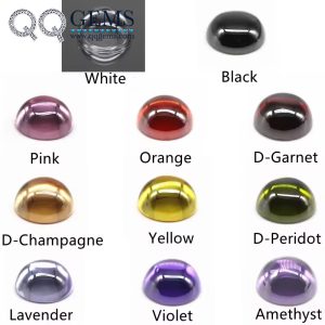 Multi Color Cubic Zirconia Loose Gems Synthetic Round Cabochon Cut CZ Stones