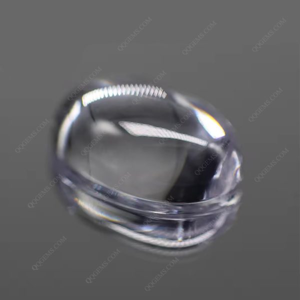 White Color Cubic Zirconia Loose Gems Synthetic Oval Shape Cabochon Cut CZ Stones - Image 4