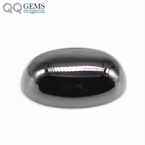 Black Cubic Zirconia Loose Gems Synthetic Oval Cabochon Cut CZ Stones