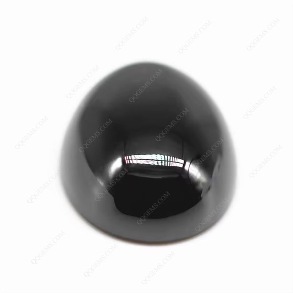 Black Cubic Zirconia Loose Gems Synthetic Oval Cabochon Cut CZ Stones - Image 4