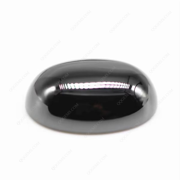 Black Cubic Zirconia Loose Gems Synthetic Oval Cabochon Cut CZ Stones - Image 5