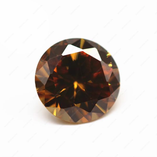 Coffee/dark Coffee Cubic Zirconia Loose Gemstone Synthetic Round Shape Diamond Cut CZ Gems - Image 4