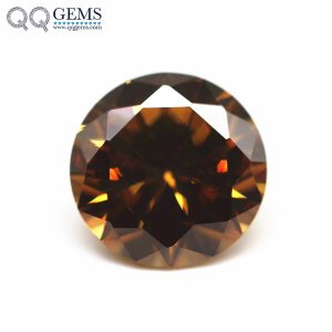 Coffee/dark Coffee Cubic Zirconia Loose Gemstone Synthetic Round Shape Diamond Cut CZ Gems