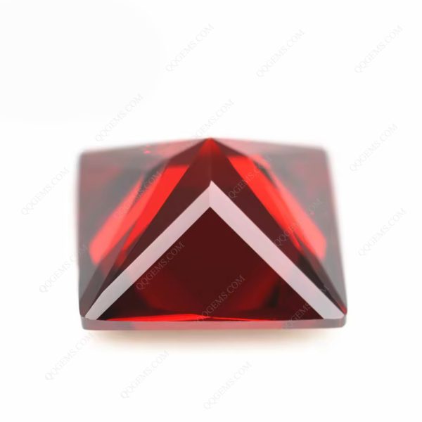 Garnet/dark Garnet Princess Cut Cubic Zirconia Gemstones Synthetic square Shape CZ Stones - Image 2