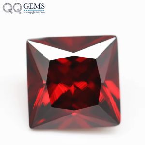 Garnet/dark Garnet Princess Cut Cubic Zirconia Gemstones Synthetic square Shape CZ Stones