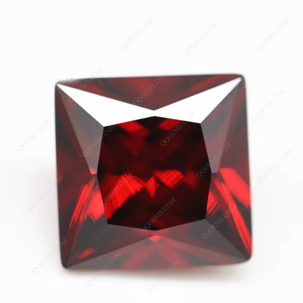 Garnet/dark Garnet Princess Cut Cubic Zirconia Gemstones Synthetic square Shape CZ Stones - Image 5