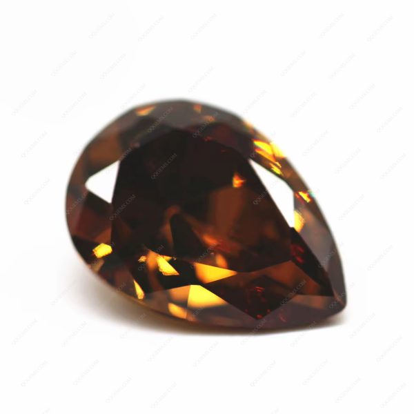 Coffee/D-coffee Cubic Zirconia Loose Gemstones Synthetic Faceted Cut Pear Shape CZ Stones - Image 2