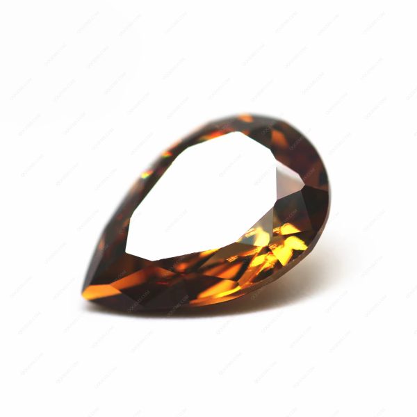 Coffee/D-coffee Cubic Zirconia Loose Gemstones Synthetic Faceted Cut Pear Shape CZ Stones - Image 3