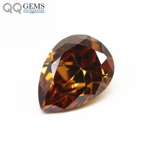 Coffee/D-coffee Cubic Zirconia Loose Gemstones Synthetic Faceted Cut Pear Shape CZ Stones