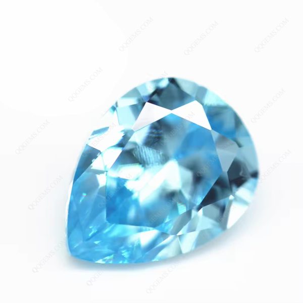 Pear Cut Aquamarine Cubic Zirconia Loose Gemstones Artificial Diamond Cut Pear Shape CZ Stones - Image 2