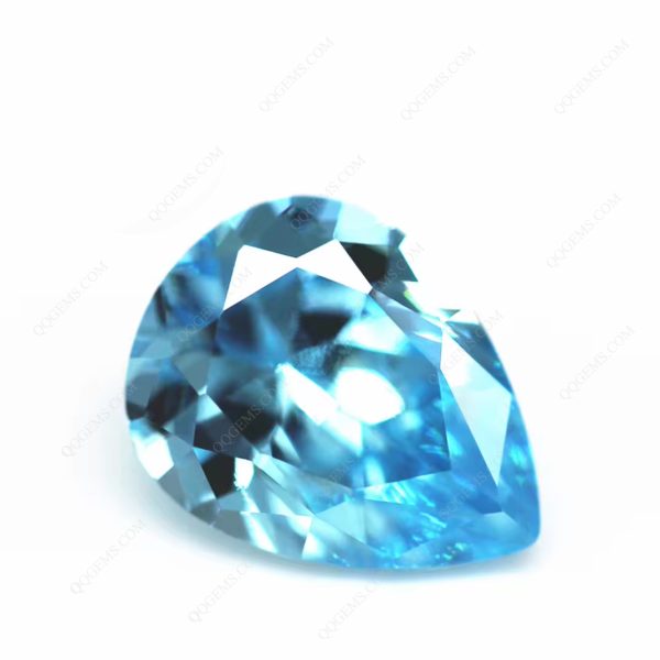 Pear Cut Aquamarine Cubic Zirconia Loose Gemstones Artificial Diamond Cut Pear Shape CZ Stones - Image 3