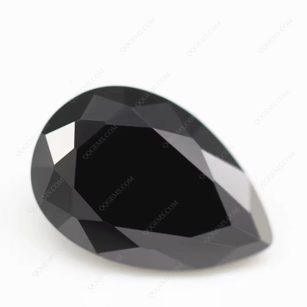 Black Color Cubic Zirconia Loose Gemstones Synthetic Pear Shape Faceted Cut CZ Stones - Image 5