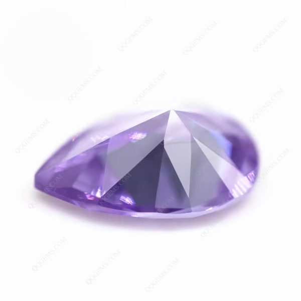 Lavender Color Cubic Zirconia Loose Gemstones Synthetic Faceted Cut Pear Shape CZ Stones - Image 5