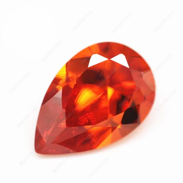 Orange/orange Red Cubic Zirconia Loose Gems Synthetic Pear Shape Machine Cut CZ Stones - Image 3