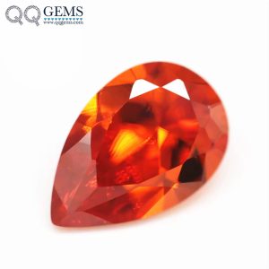Orange/orange Red Cubic Zirconia Loose Gems Synthetic Pear Shape Machine Cut CZ Stones