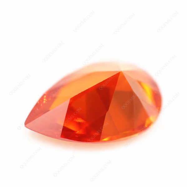 Orange/orange Red Cubic Zirconia Loose Gems Synthetic Pear Shape Machine Cut CZ Stones - Image 5