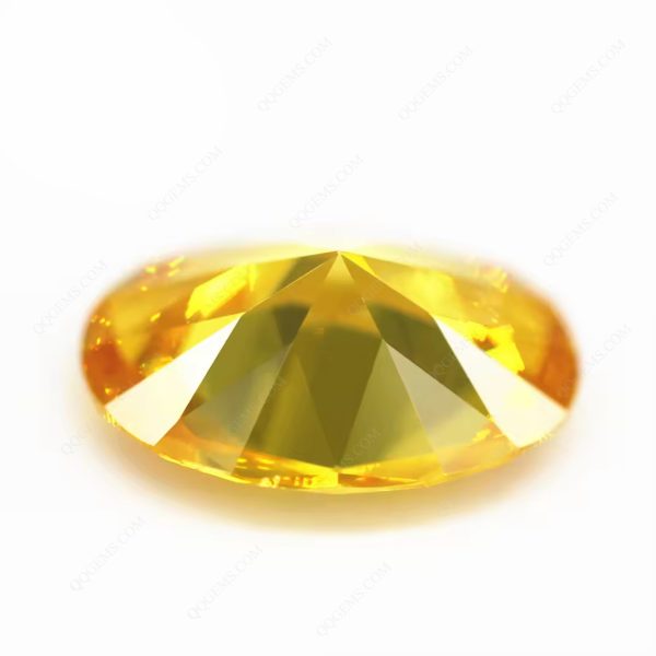 Golden Yellow Cubic Zirconia Loose Gemstone Synthetic Faceted Oval Cut CZ Stones - Image 5