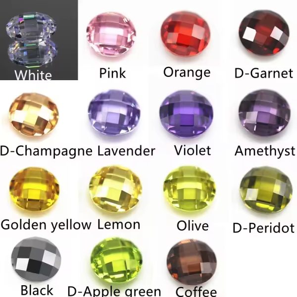 Black Cubic Zirconia Loose Gems Synthetic Single Grid Cut CZ Stones - Image 6