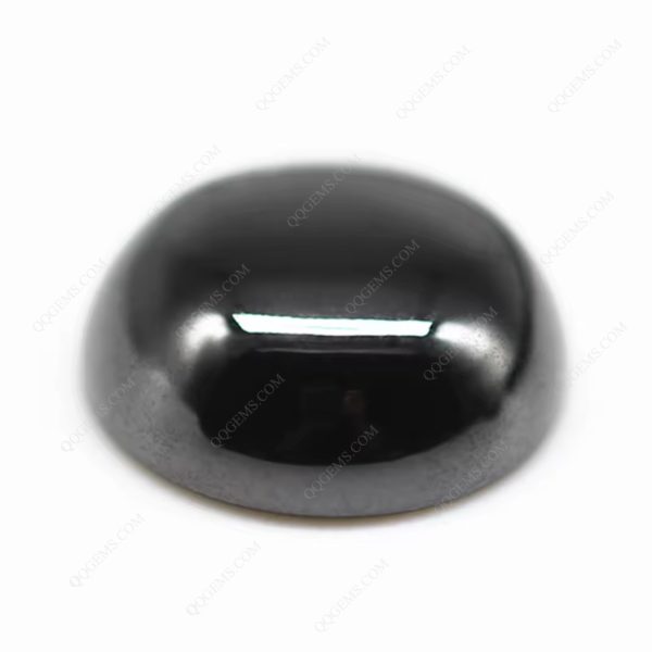 Black Cubic Zirconia Loose Gems Synthetic Round Cabochon Cut CZ Stones - Image 2