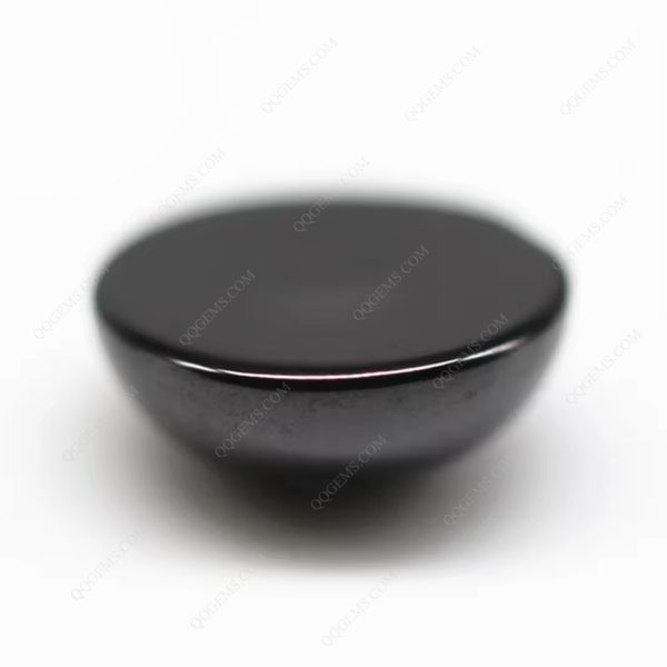 Black Cubic Zirconia Loose Gems Synthetic Round Cabochon Cut CZ Stones - Image 3