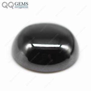 Black Cubic Zirconia Loose Gems Synthetic Round Cabochon Cut CZ Stones