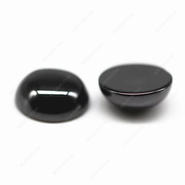 Black Cubic Zirconia Loose Gems Synthetic Round Cabochon Cut CZ Stones - Image 5