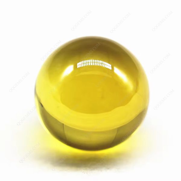 Round Beads Golden Yellow Cubic Zirconia Loose Gems Synthetic Round Ball Shape CZ Stones - Image 3