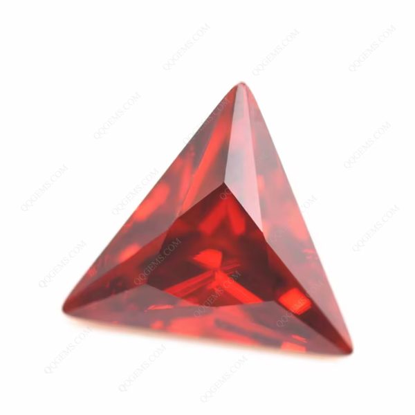 Garnet/dark Garnet Triangle Faceted Cut Cubic Zirconia Loose Gems Synthetic Triangle Shape CZ Stones  - Image 2