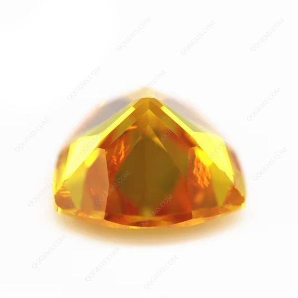 Golden Yellow Trillion Cut Cubic Zirconia Loose Gems Synthetic Diamond Cut Trillion Shape CZ Stones  - Image 5