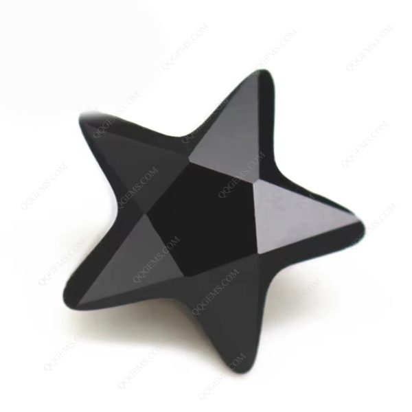 Black Five Pointed Star Shape Cubic Zirconia Loose Gemstones Synthetic Star Diamond Cut CZ Stones  - Image 2