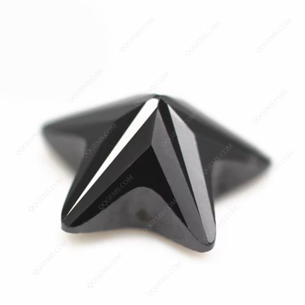 Black Five Pointed Star Shape Cubic Zirconia Loose Gemstones Synthetic Star Diamond Cut CZ Stones  - Image 4