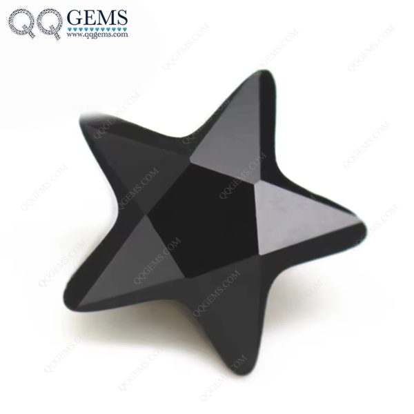 Black Five Pointed Star Shape Cubic Zirconia Loose Gemstones Synthetic Star Diamond Cut CZ Stones  - Image 5