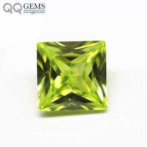 Apple Green/D-apple Green Cubic Zirconia Loose Gemstones Synthetic square CZ Stones